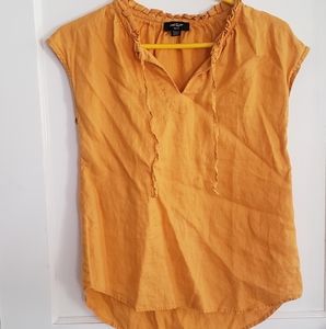 Lord & Taylor yellow linen shirt